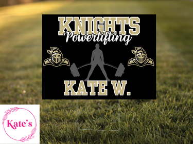 Henryetta Knights Powerlifting Yard Sign
